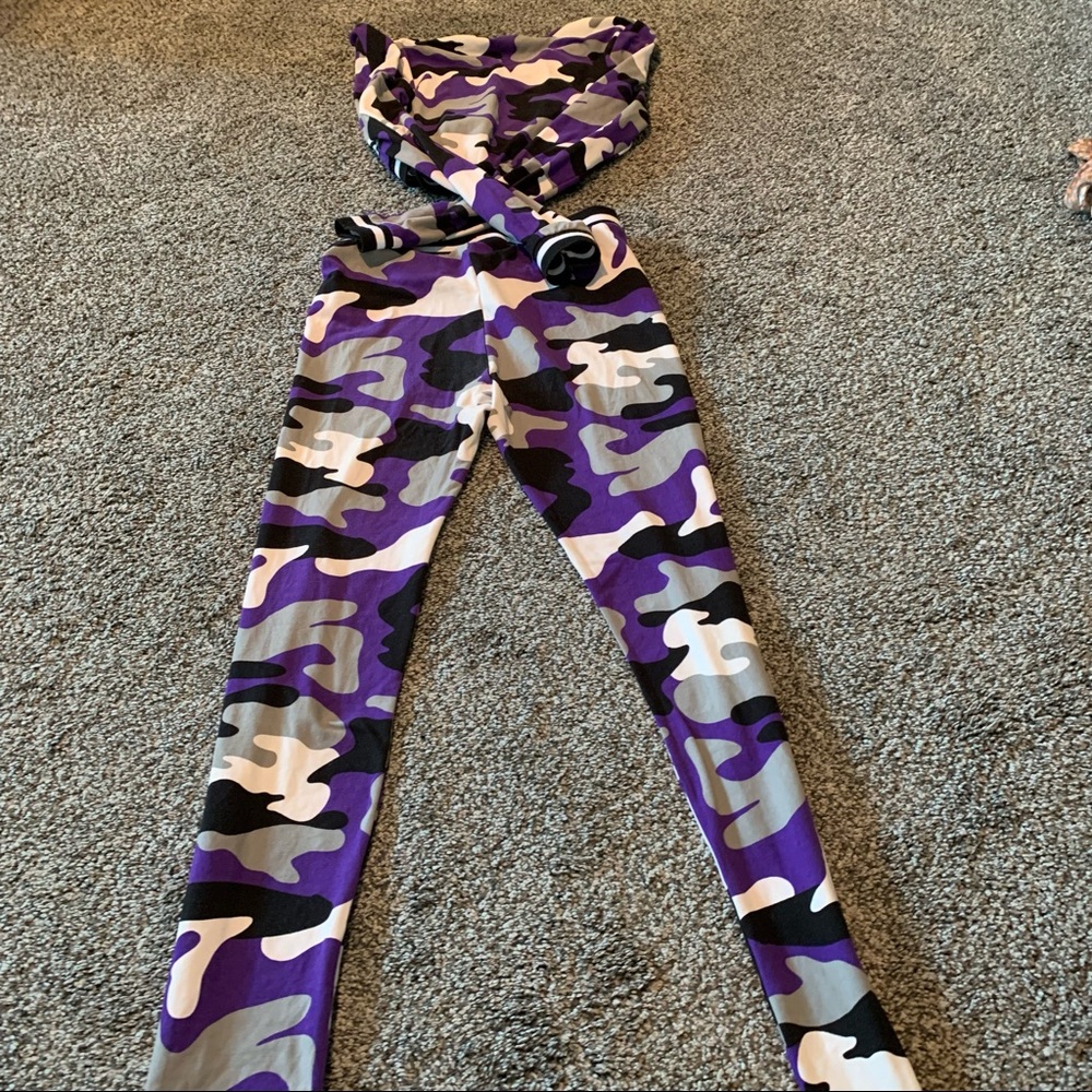 SWS active long sleeve crop top and leggings set S